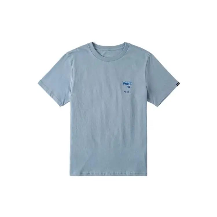 Vans T Shirts Unisex Blue Crew Neck