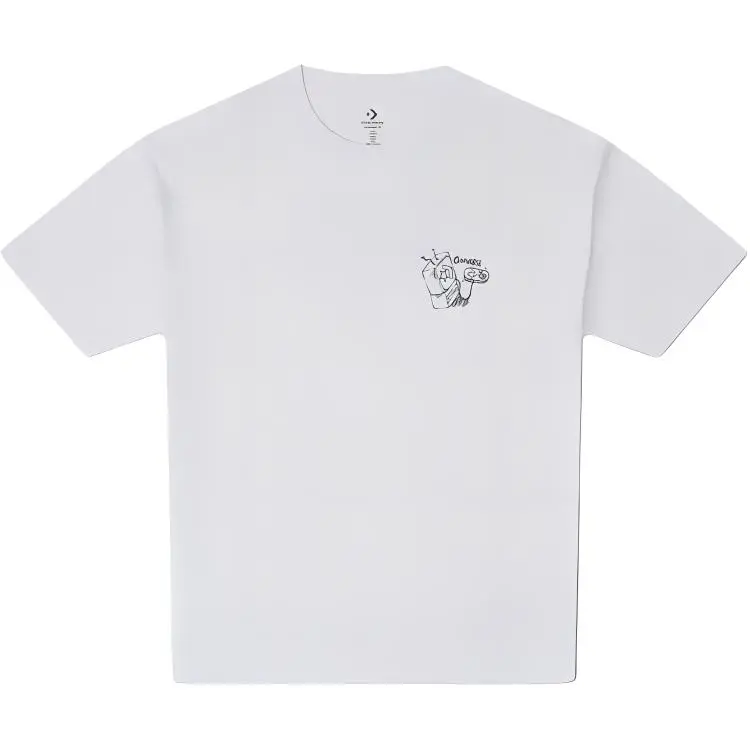 Converse T-Shirts Men's White Crew Neck Moderate Straight Fit