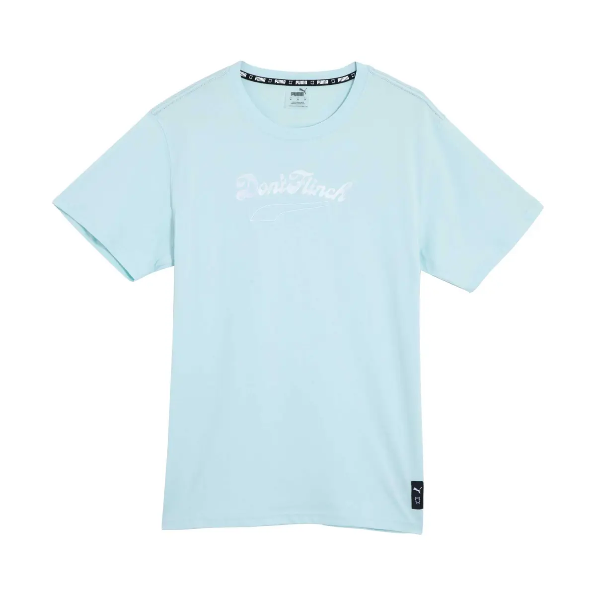 PUMA T-Shirts Men's Blue Crew Neck Moderate Straight Fit