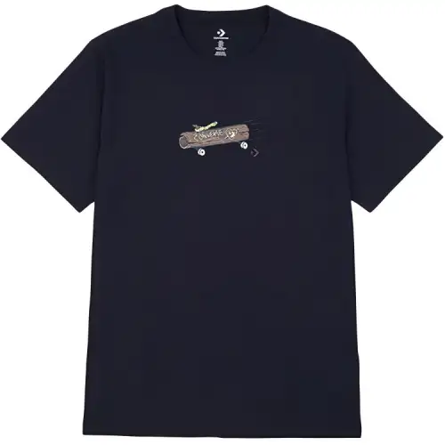 Converse T Shirts Men's Black Crew Neck Moderate