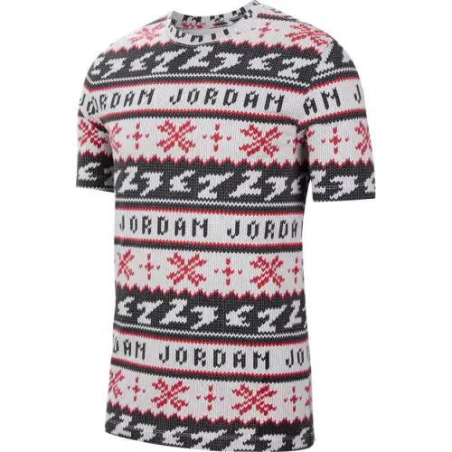 Jordan Apparel T Shirts Men's Red Crew Neck Moderate Straight Fit