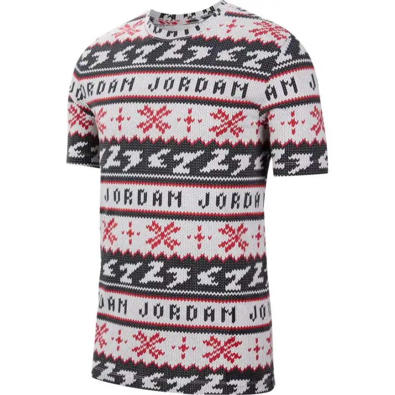Jordan Apparel T Shirts Men's Red Crew Neck Moderate Straight Fit