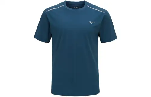 Mizuno T Shirts Men's Blue Crew Neck Moderate Straight Fit