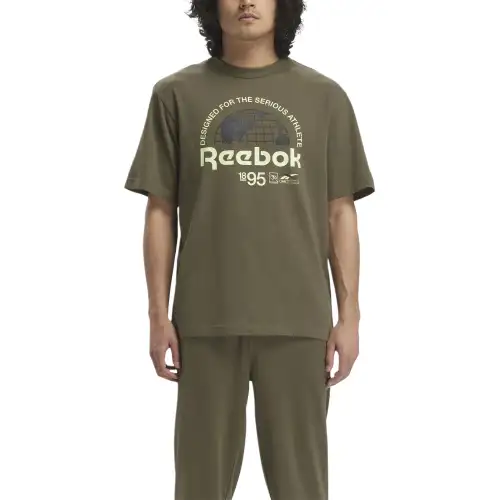 Reebok T Shirts Unisex Green Crew Neck Moderate