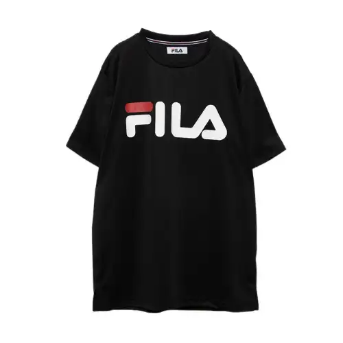 FILA T Shirts Men's Black Crew Neck Moderate Straight Fit