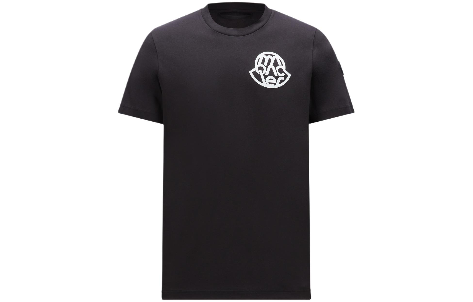 Мужская футболка Moncler Printed T-shirt (черная)