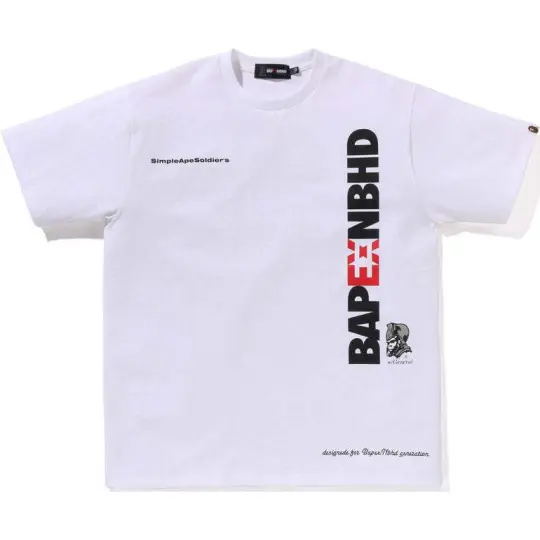 A BATHING APE X NEIGHBORHOOD T Shirts Unisex Crew Neck Moderate