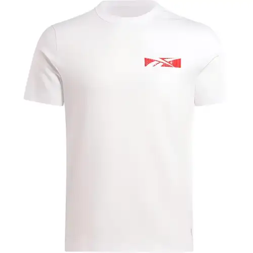 Reebok T Shirts Unisex White Crew Neck Moderate Straight Fit