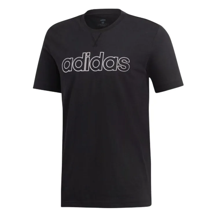 Adidas T-Shirts Men's Black Crew Neck Moderate Straight Fit