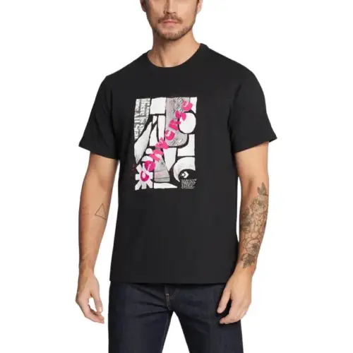 Converse T Shirts Men's Black Crew Neck Straight Fit