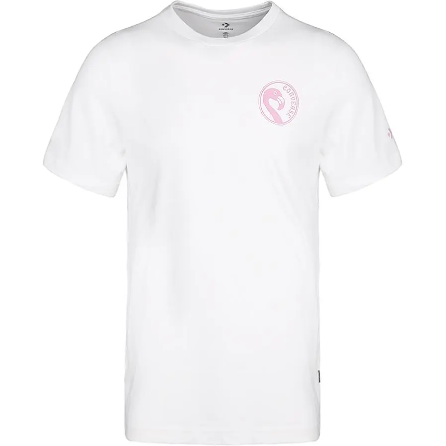 Converse T-Shirts Men's White Crew Neck Moderate Straight Fit