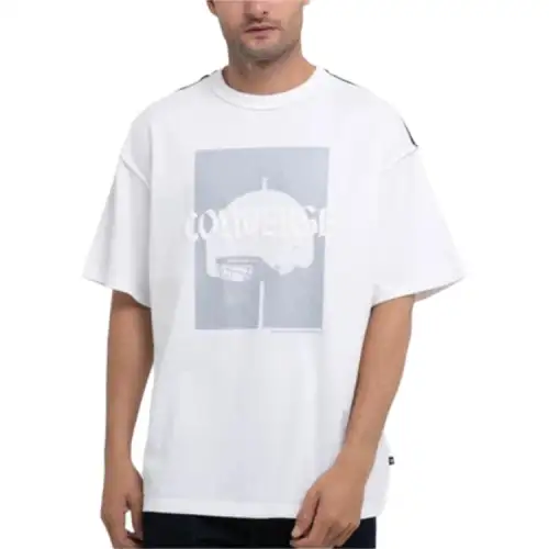 Converse T Shirts Men's White Crew Neck Moderate