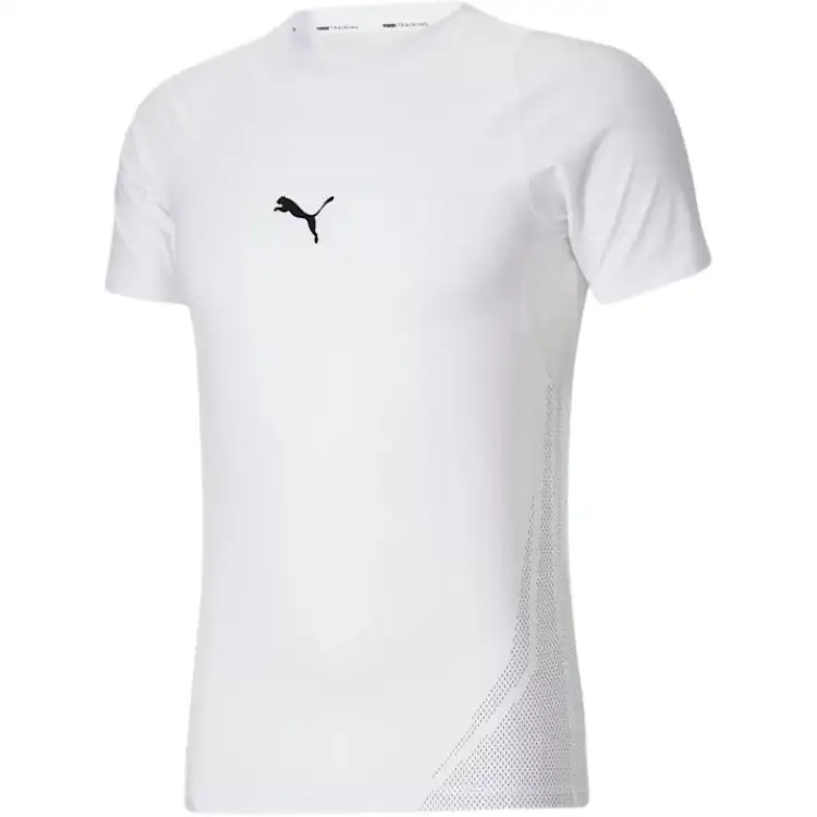 PUMA PAISLEYLUXE T Shirts Men's White Crew Neck Moderate Straight Fit