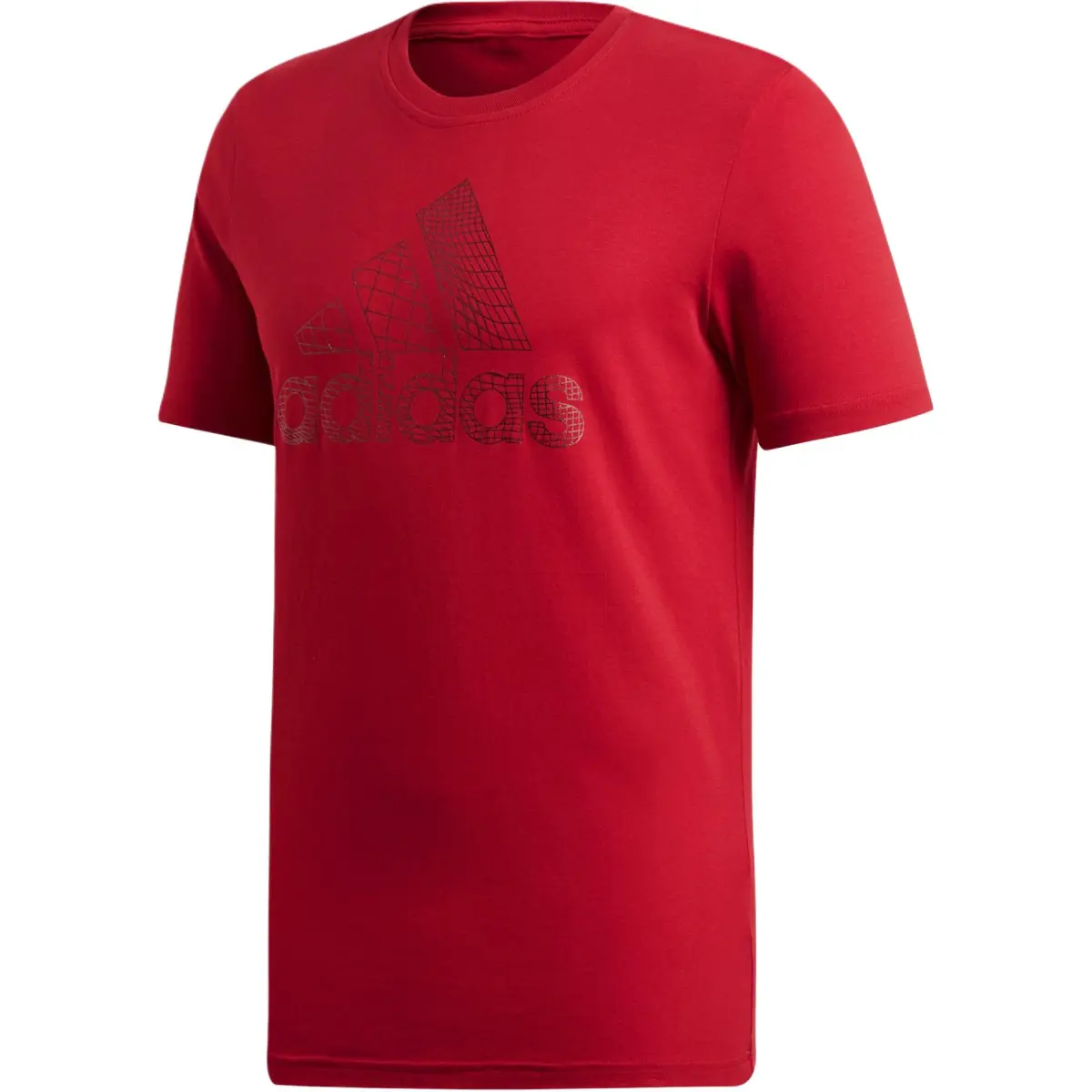 Adidas T-Shirts Men's Dark Red Crew Neck Moderate Straight Fit