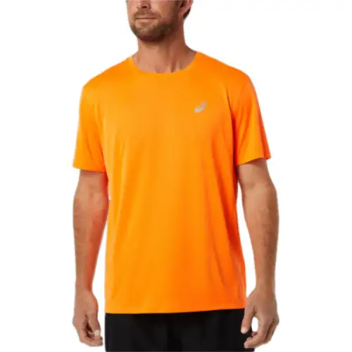 ASICS T Shirts Men's Orange Crew Neck