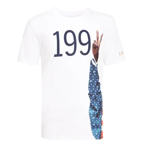 Jordan T Shirts Men's White Crew Neck Moderate Straight Fit