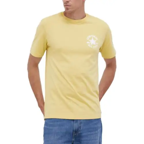 Converse T Shirts Men's Yellow Crew Neck Moderate