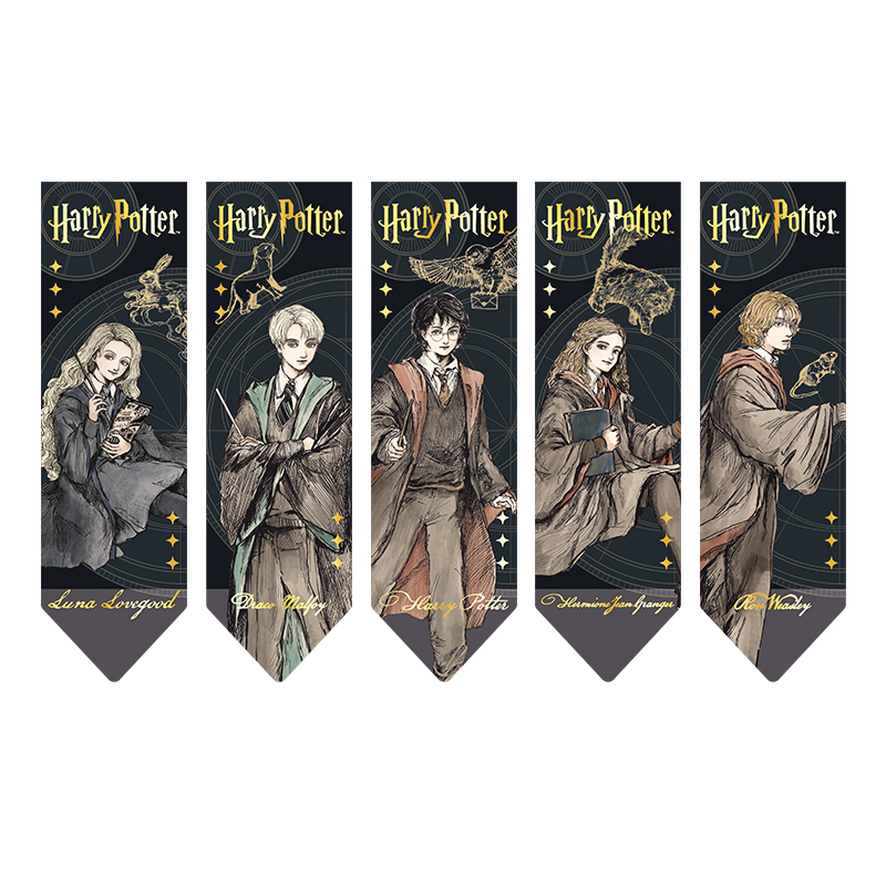 OTRAINBOW Harry Potter Star Chart Marks Magical Characters Hermione Ron Malfoy Luna Combination Set 5 Bookmarks