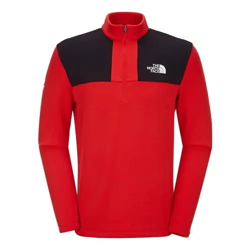 THE NORTH FACE L/S ZIP T Shirt Men's Red