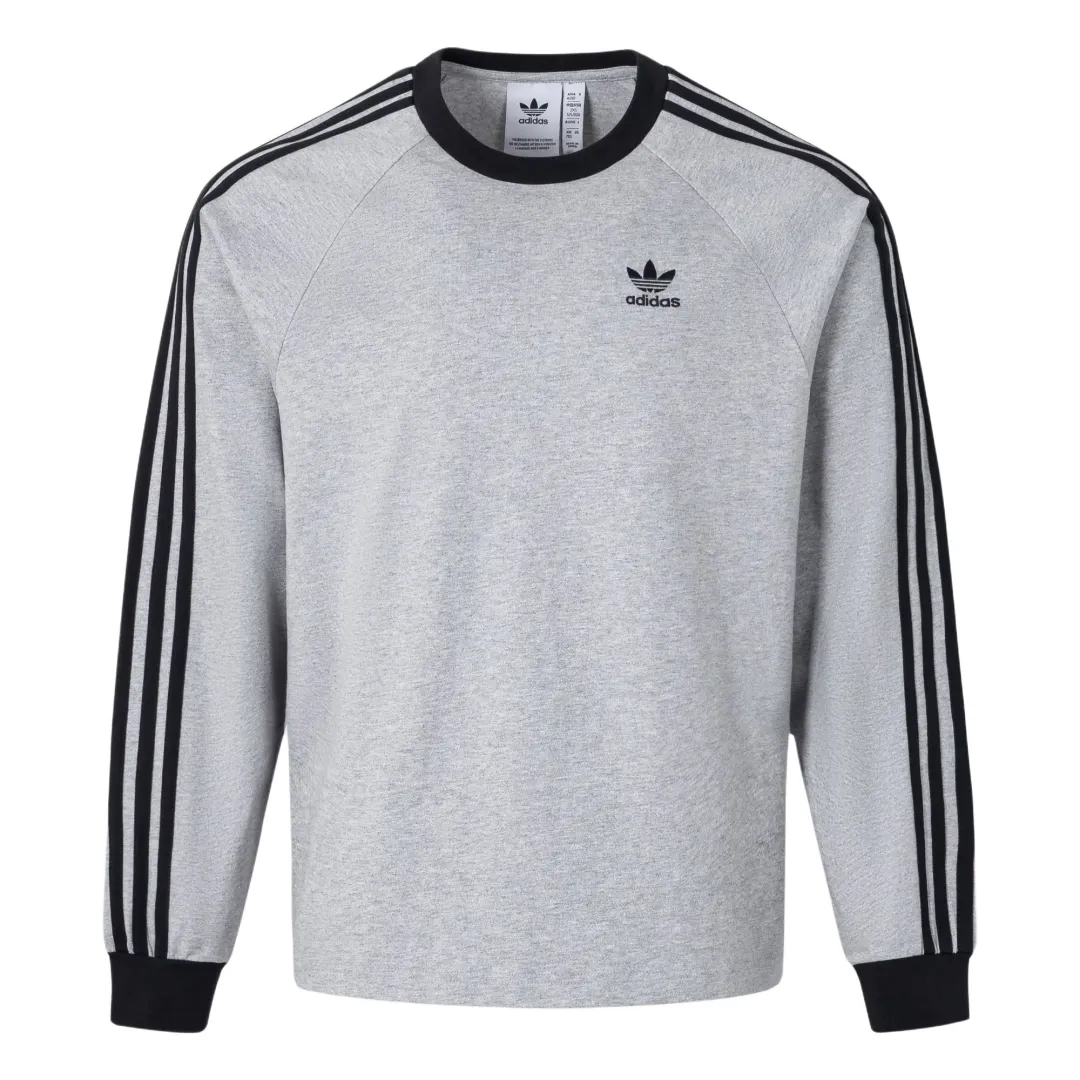 Adidas Originals Classics 3 Stripes T Shirt Men's Medium Heather Gray/Black