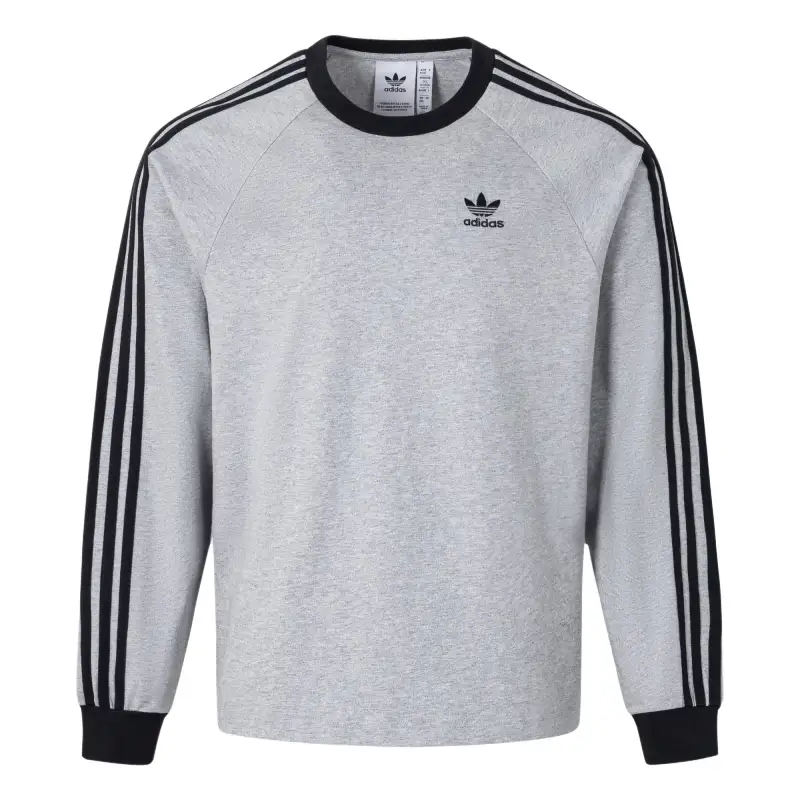 Adidas Originals Classics 3 Stripes T Shirt Men's Medium Heather Gray/Black