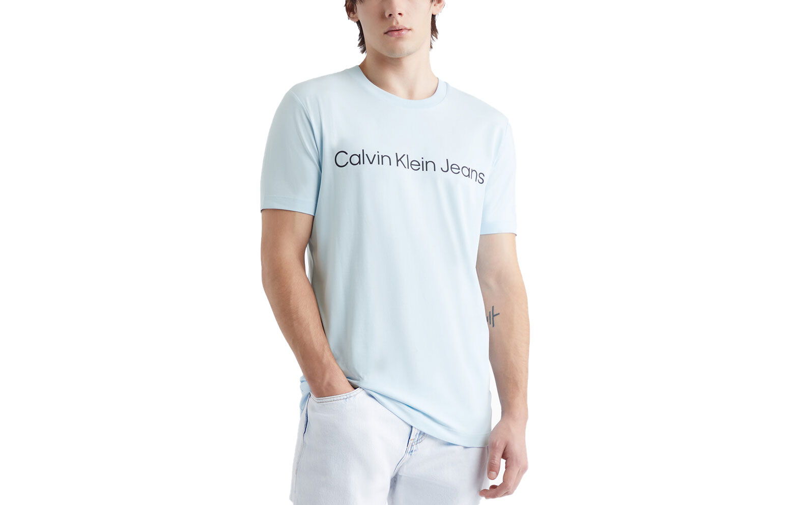 CALVIN KLEIN Jeans SS24 T Shirt Men's Sky Blue