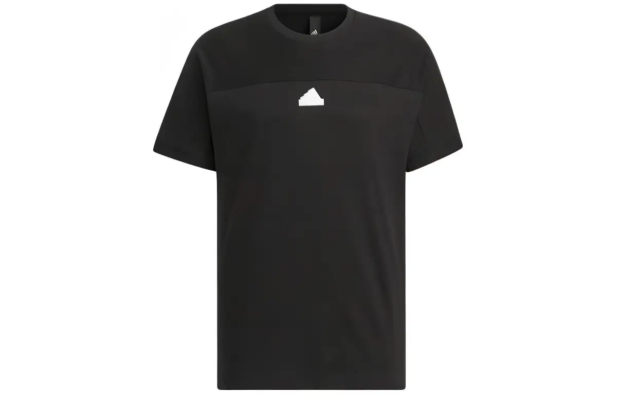 Adidas T-Shirts Men's Black Crew Neck Moderate Straight Fit