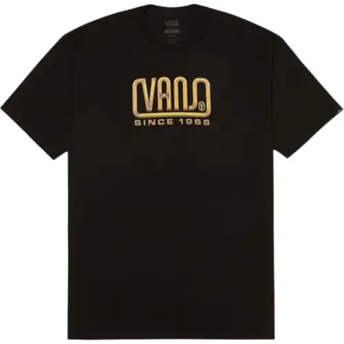 Vans T Shirts Men's Black Crew Neck Moderate Straight Fit
