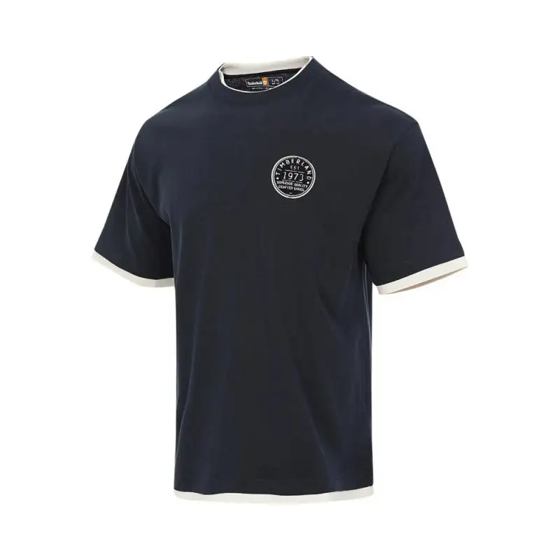 Timberland T Shirts Men's Black Crew Neck Moderate Straight Fit