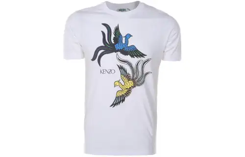 KENZO T Shirts Men's White Crew Neck Moderate Straight Fit