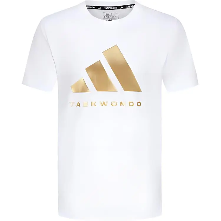 Adidas T Shirt Unisex White Gold