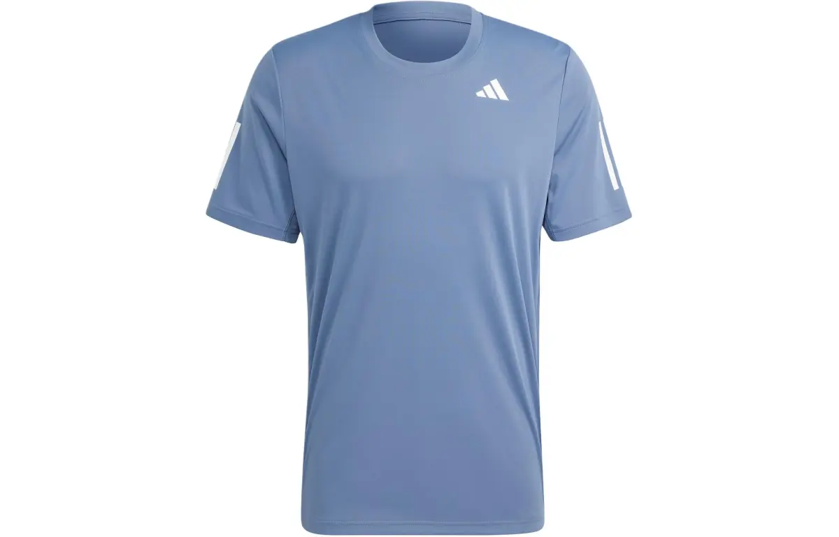 Adidas T-Shirts Men's Blue Crew Neck Moderate Straight Fit