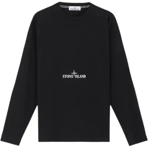 STONE ISLAND Earth Survey Camouflage Collection T Shirts Men's Black Crew Neck Moderate