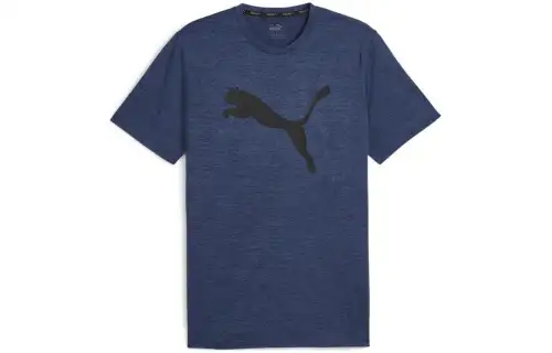 PUMA T Shirts Men's Blue Crew Neck Moderate Straight Fit