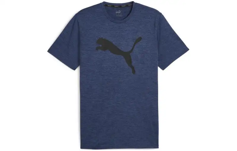 PUMA T Shirts Men's Blue Crew Neck Moderate Straight Fit