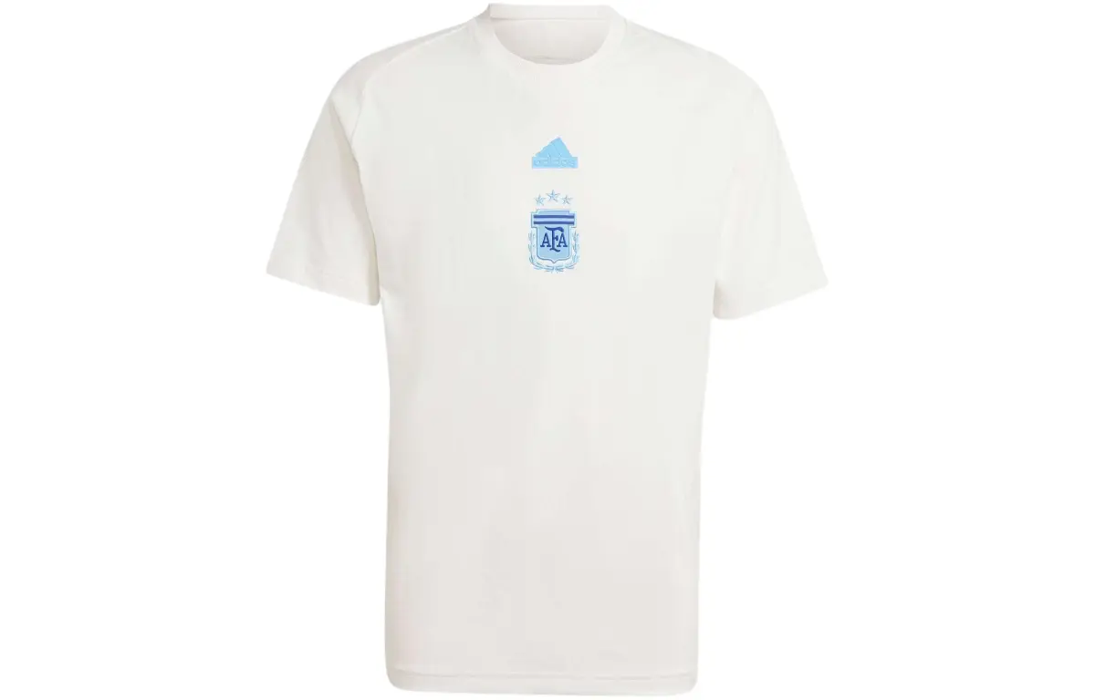 Adidas Argentina National Team T-Shirts Men's White Crew Neck Moderate Straight Fit