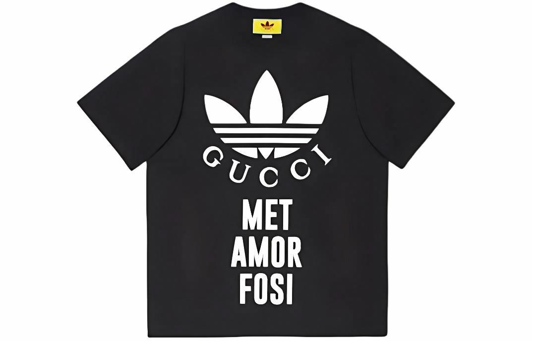 Мужская футболка Gucci GUCCI x adidas originals LogoT (черная)