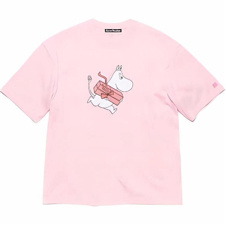 Футболка Acne Studios x Moomin (розовая)