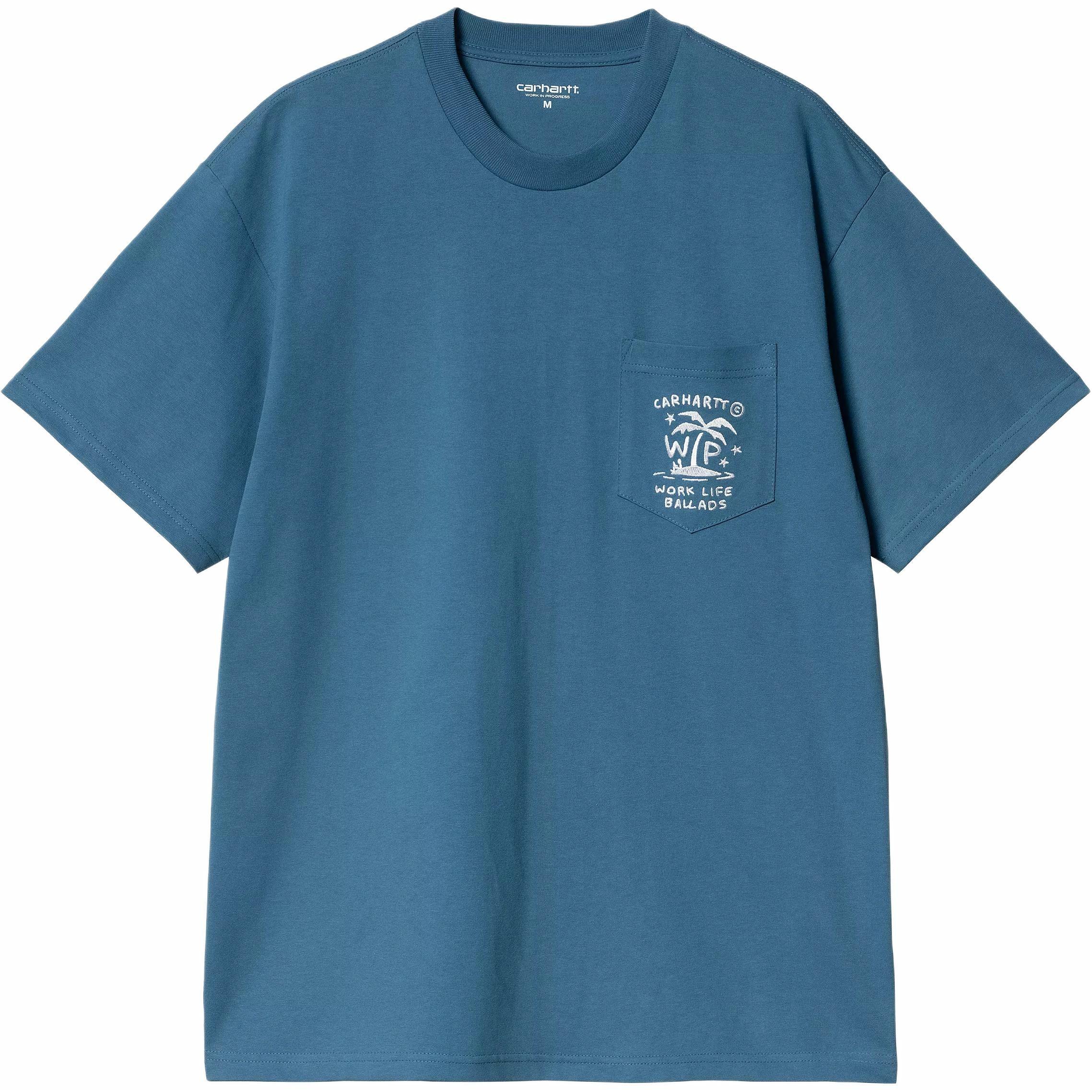 Футболка Carhartt WIP FW24 S/S Fragments Pocket T-Shirt (бирюзовая)