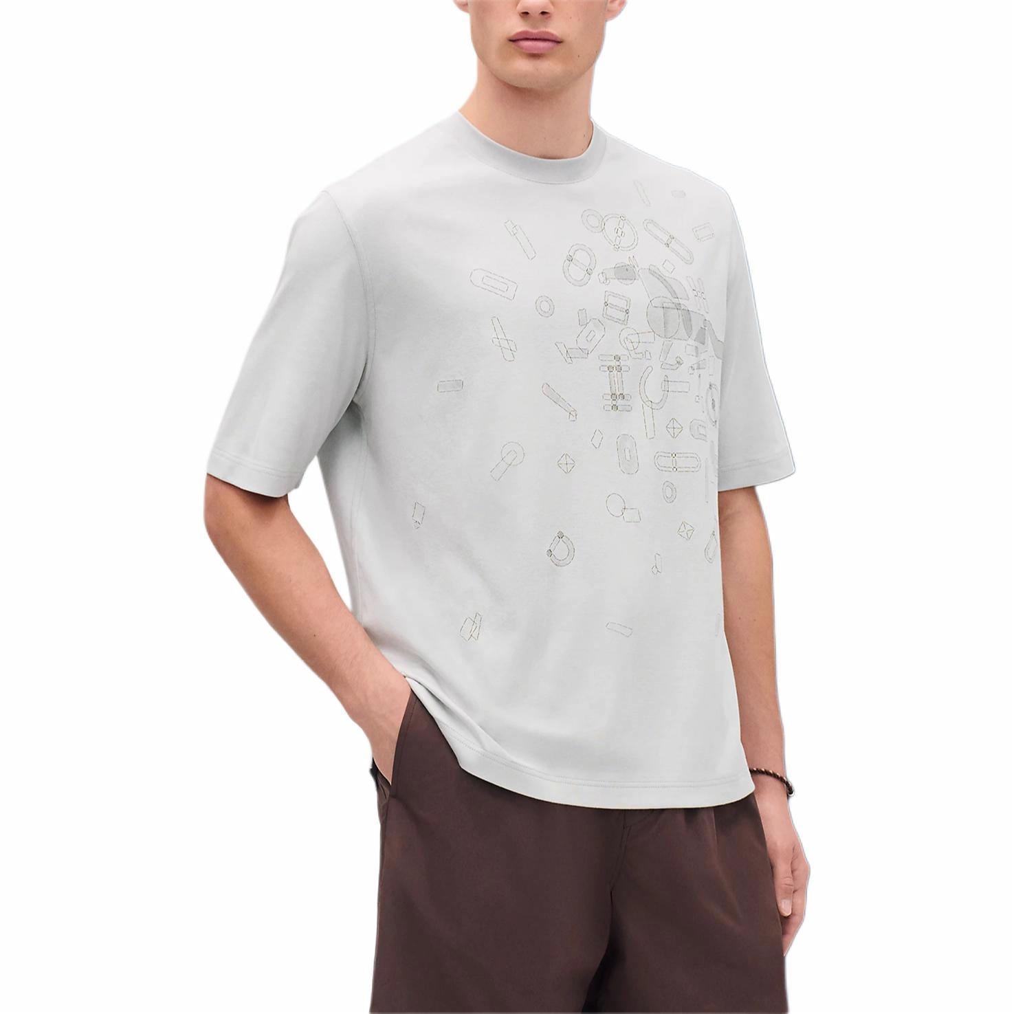 Мужская футболка Hermes HERMES Fragments Equestres T (серый)