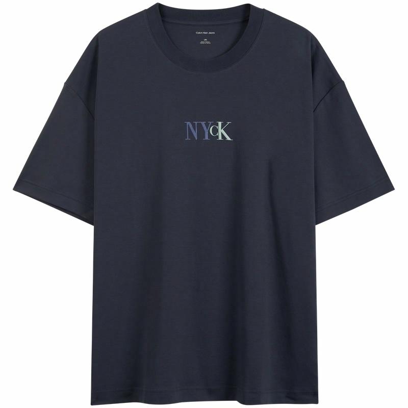 Мужская футболка Calvin Klein Jeans с цифровым принтом (черная)