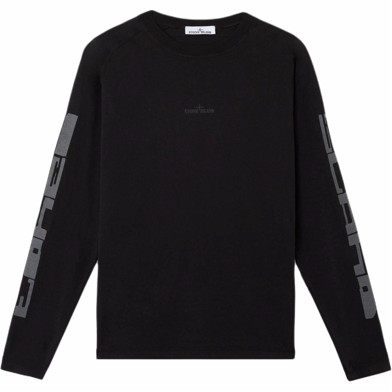 Мужские лонгсливы Stone Island Raglan T-Shirt (черные)