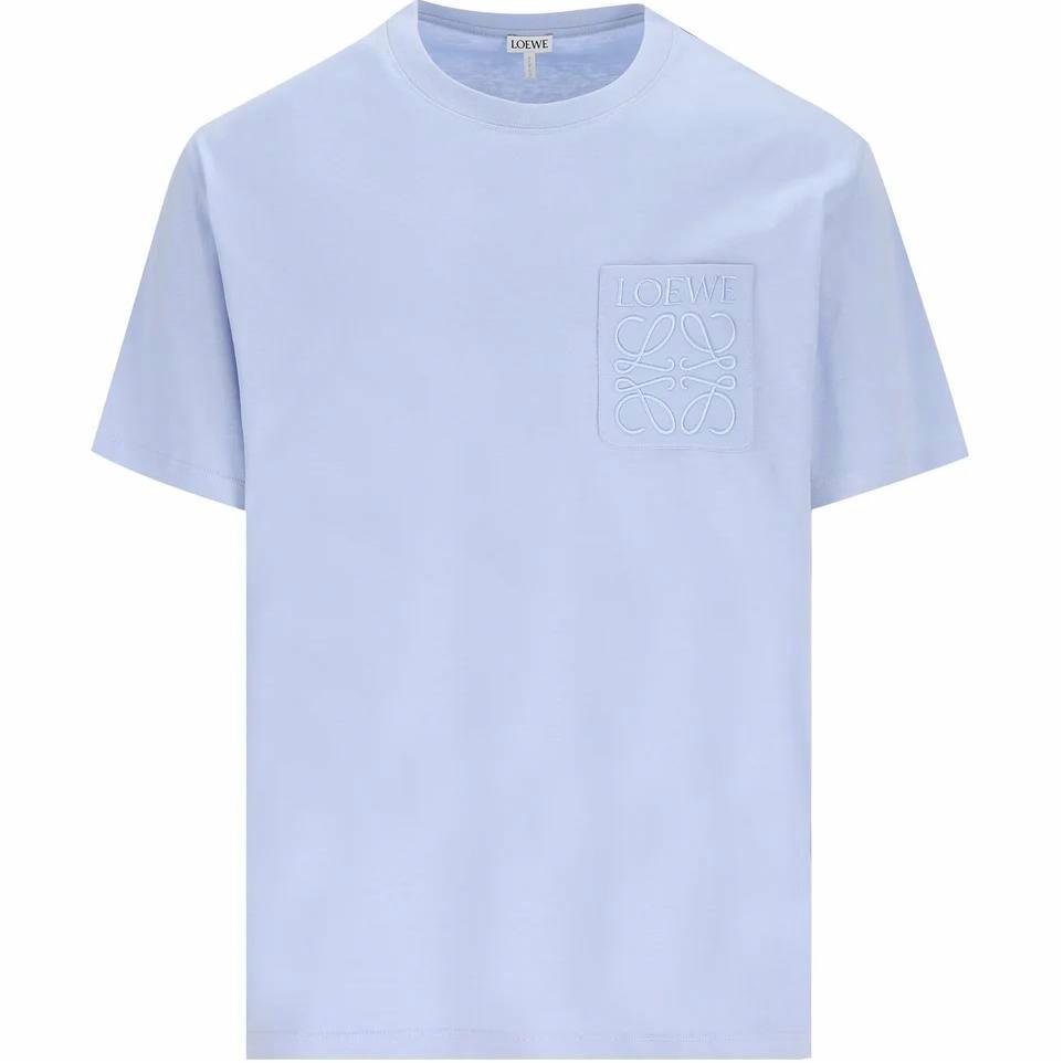 Мужская футболка LOEWE Embroidery Tee (светло-синяя)