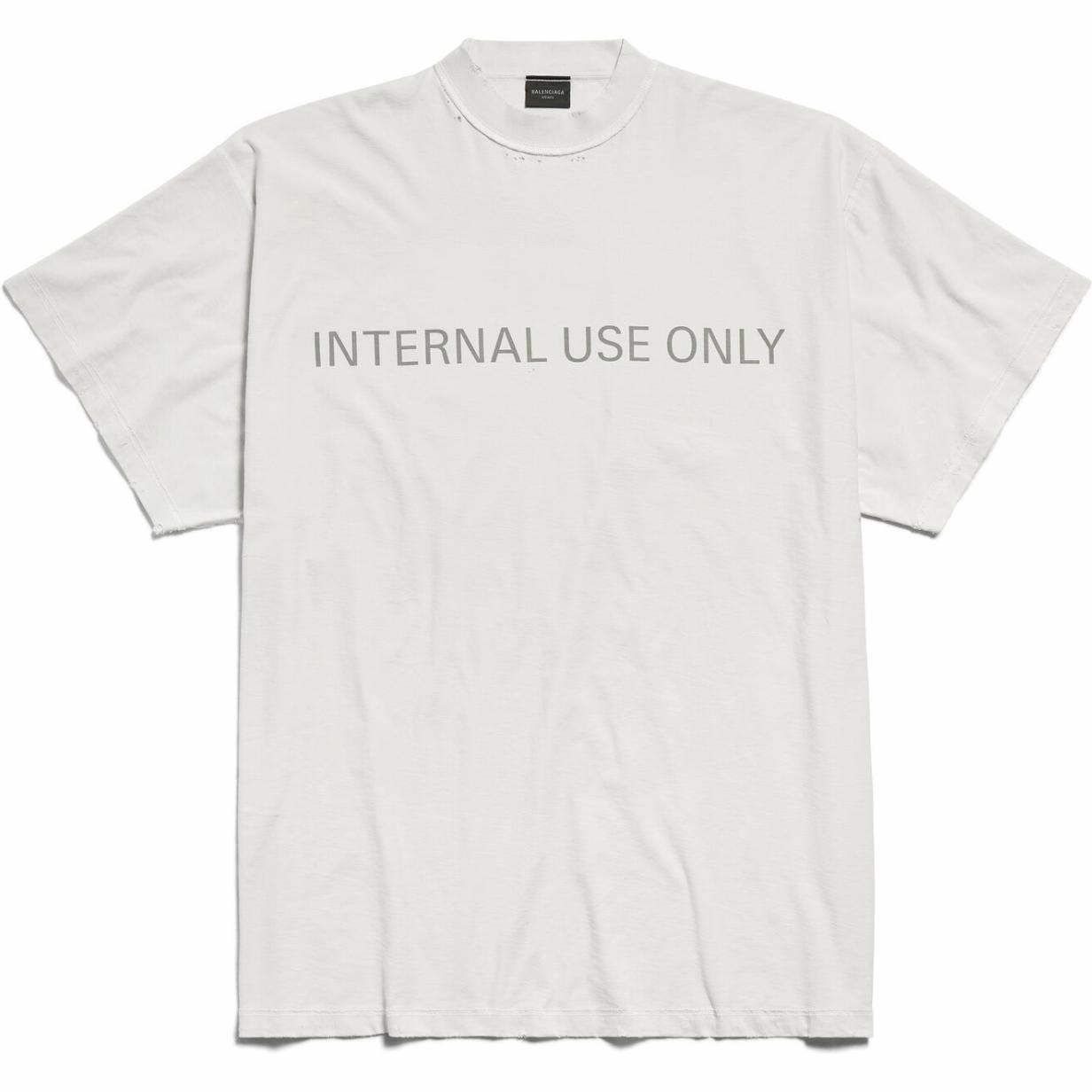 Футболка Balenciaga Letter Print T-Shirt (серо-белая)