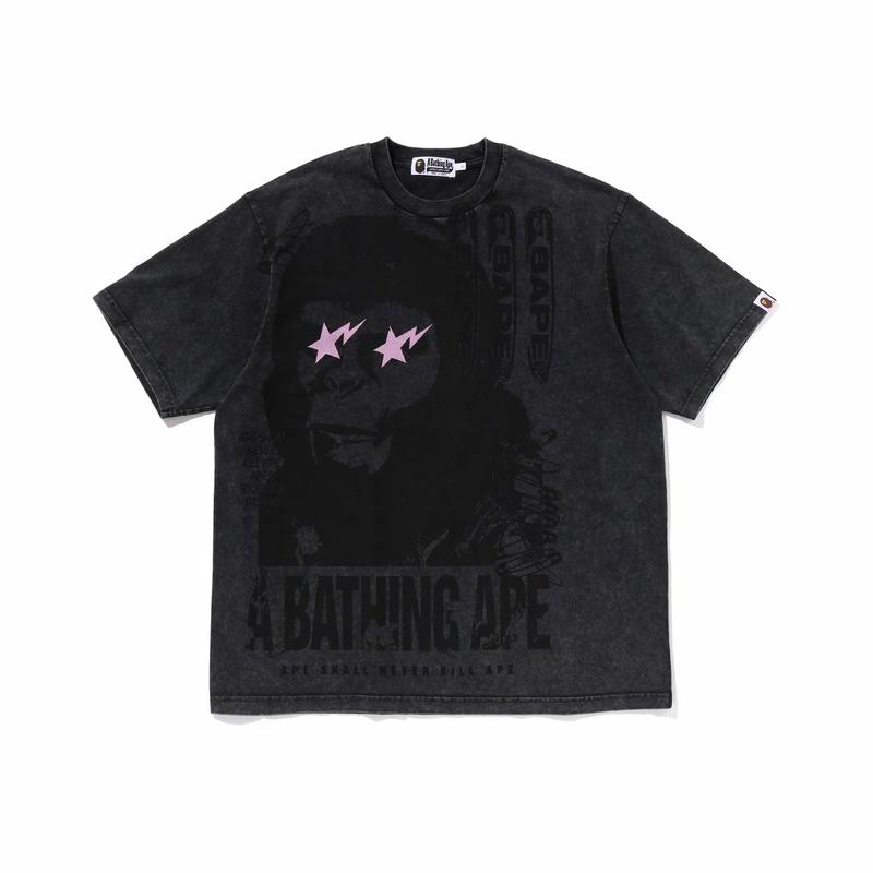 Мужская футболка A BATHING APE (бело-черная)