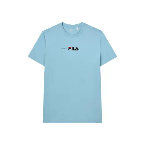 FILA T Shirts Men's Ling Blue LB Crew Neck Moderate Straight Fit