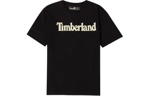 Timberland Drop Shoulder Sleeve T Shirt Men's Black