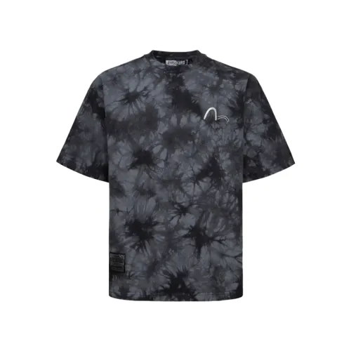EVISU T Shirts Men's Black Crew Neck Moderate Straight Fit