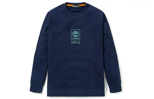 Timberland Sweatshirts Men's Dark Blue Crew Neck Moderate Regular