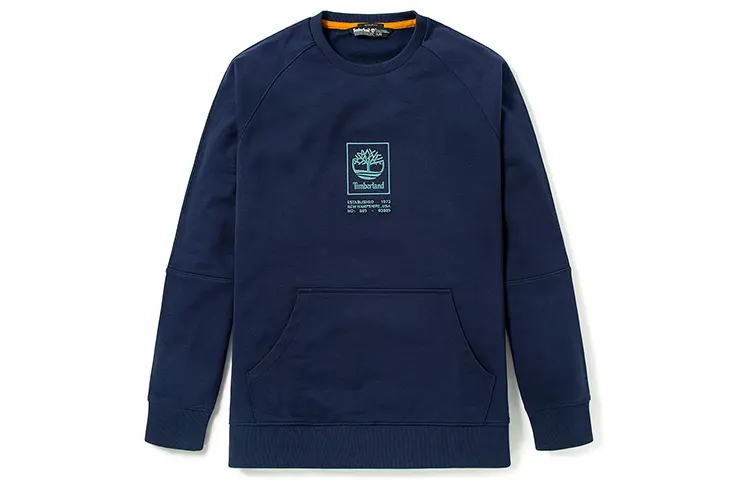 Timberland Sweatshirts Men's Dark Blue Crew Neck Moderate Regular